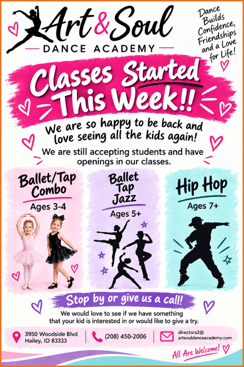 An example of a dance studio advertising flyer distributed via Peachjar.