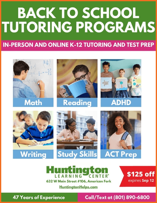An example of a flyer advertising tutoring services distributed through Peachjar.