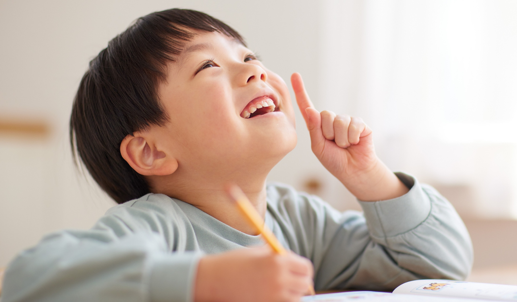 Happy Child doing Homework